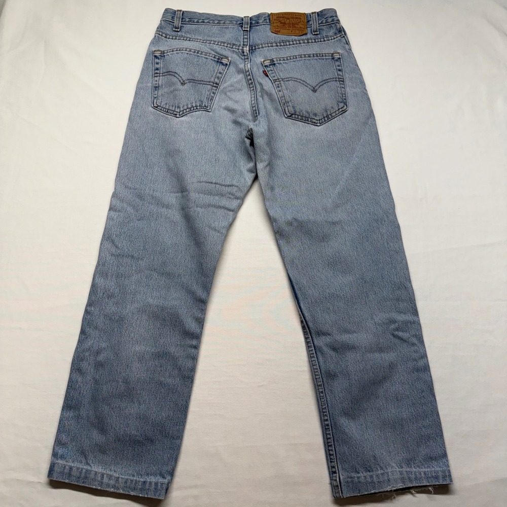 Levi's 505 Jeans 32x32 Light Wash Straight Leg Vintage Fade Distressed Y2K - Picture 7 of 11